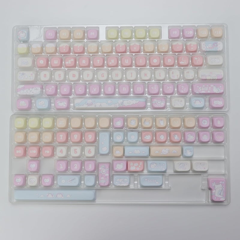 YMKPVR KBDiy Cute Rock Cat Keycaps Set 133 Keys KOA Profile Dye-Sublimation Kawaii Color Keycaps for Cherry Gateron MX Switches Gaming Mechanical Keyboards - Image 2